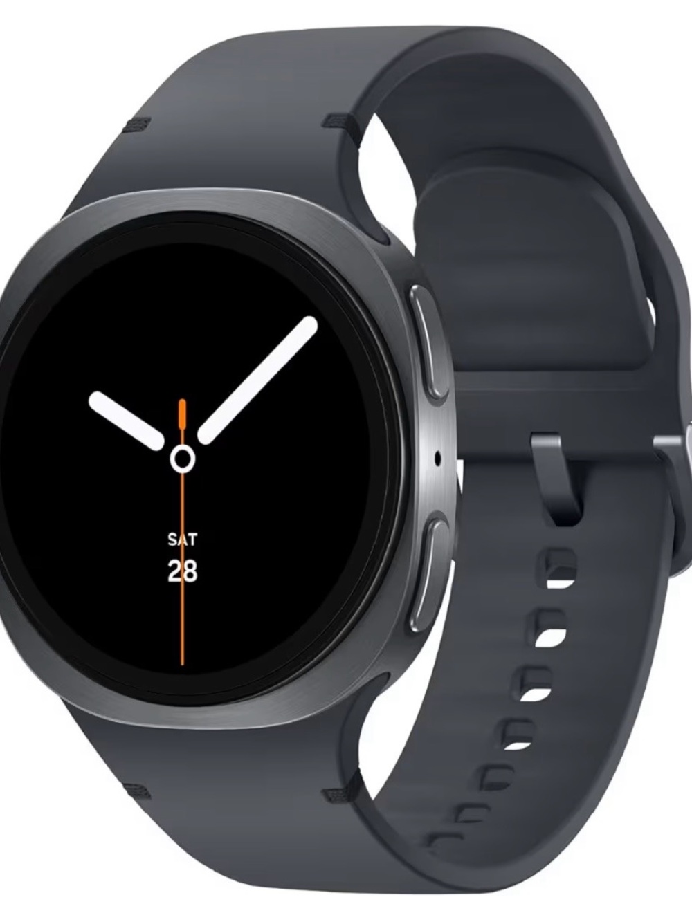 NIB Samsung Dark Gray Round Smartwatch with Silicone Band